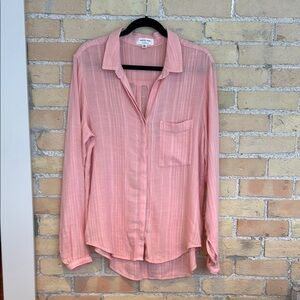 New Anthropologie Cloth & Stone Pink Button-Up Blouse